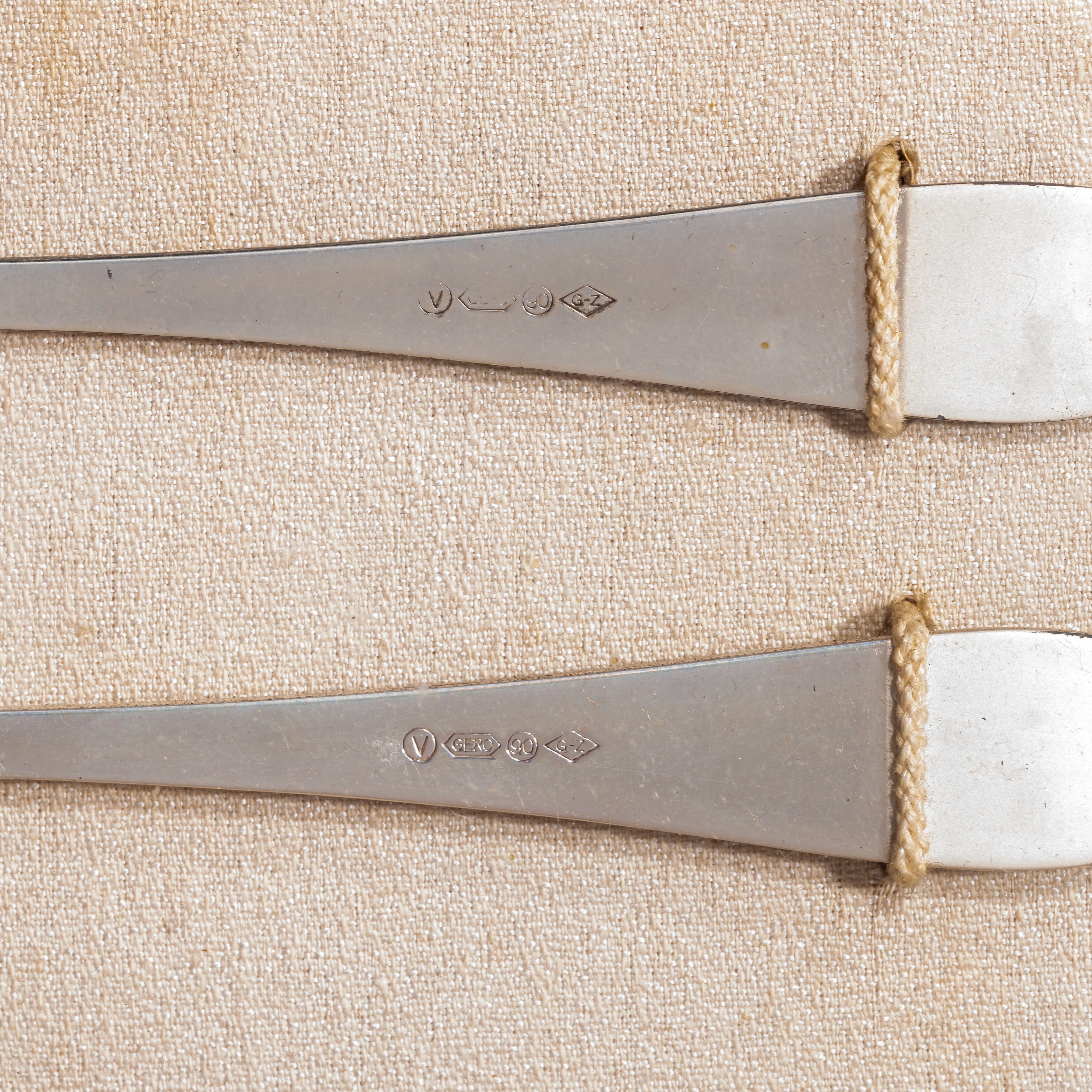 A pair of framed educational assembling models of 'Gero' flatware 50 x 96 cm. (19.6 x 37.8 in.) - Image 8 of 8