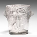 A glass 'Ganymede' ice bucket by Rene Lalique (1860-1945), H 23 cm