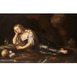 The penitent Mary Magdalene, 17thC, oil on canvas 85 x 130 cm. (33.4 x 51.1 in.), Frame: 98 x 143 cm