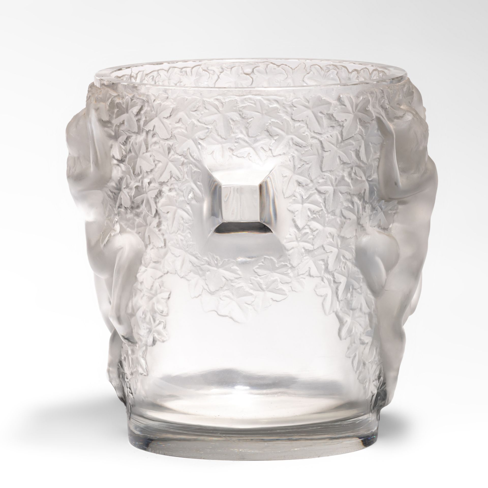 A glass 'Ganymede' ice bucket by Rene Lalique (1860-1945), H 23 cm - Bild 5 aus 7