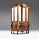 An exuberant Rococo style display cabinet with Vernis Martin decoration, H 194 - W 118 - D 45 cm