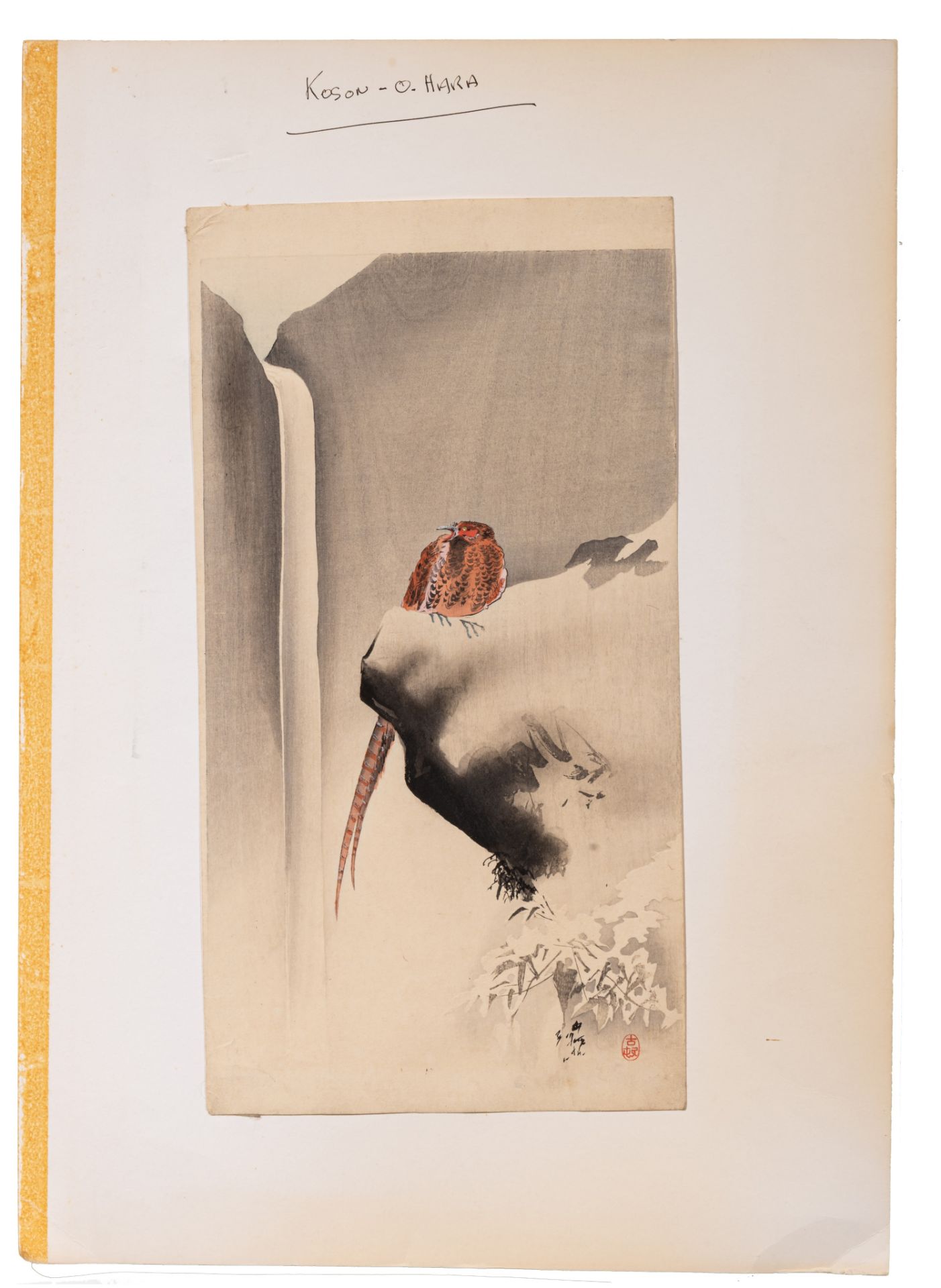 Two woodblock prints by Koson Ohara of birds, ca. 1920, 34 x 47,5 cm / 37 x 19,5 cm - Bild 3 aus 10