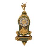 A fine Louis XV green tortoiseshell Boulle cartel clock with gilt bronze mounts, Goret, Paris, 18thC