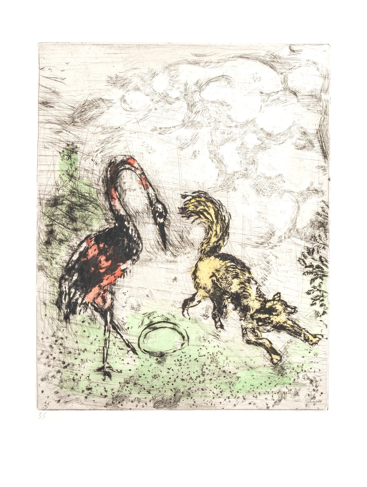 Marc Chagall (1887-1985), four etchings, the fables of Jean de la Fontaine, edited in 1952 by Teriad - Bild 2 aus 17