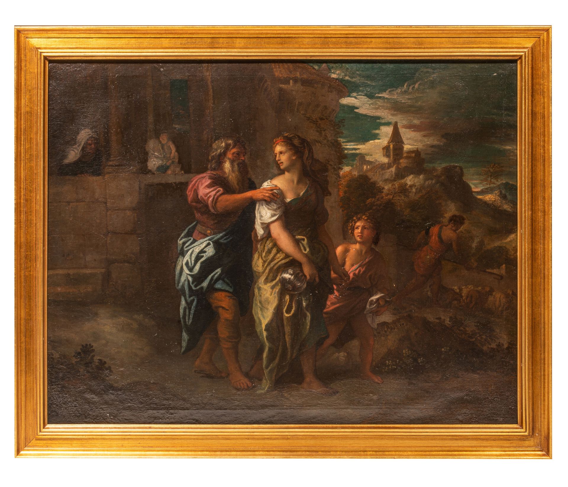 After Charles de La Fosse (1636-1715), Abraham expelling Hagar and Ishmael, oil on canvas 80 x 105 c - Bild 2 aus 5