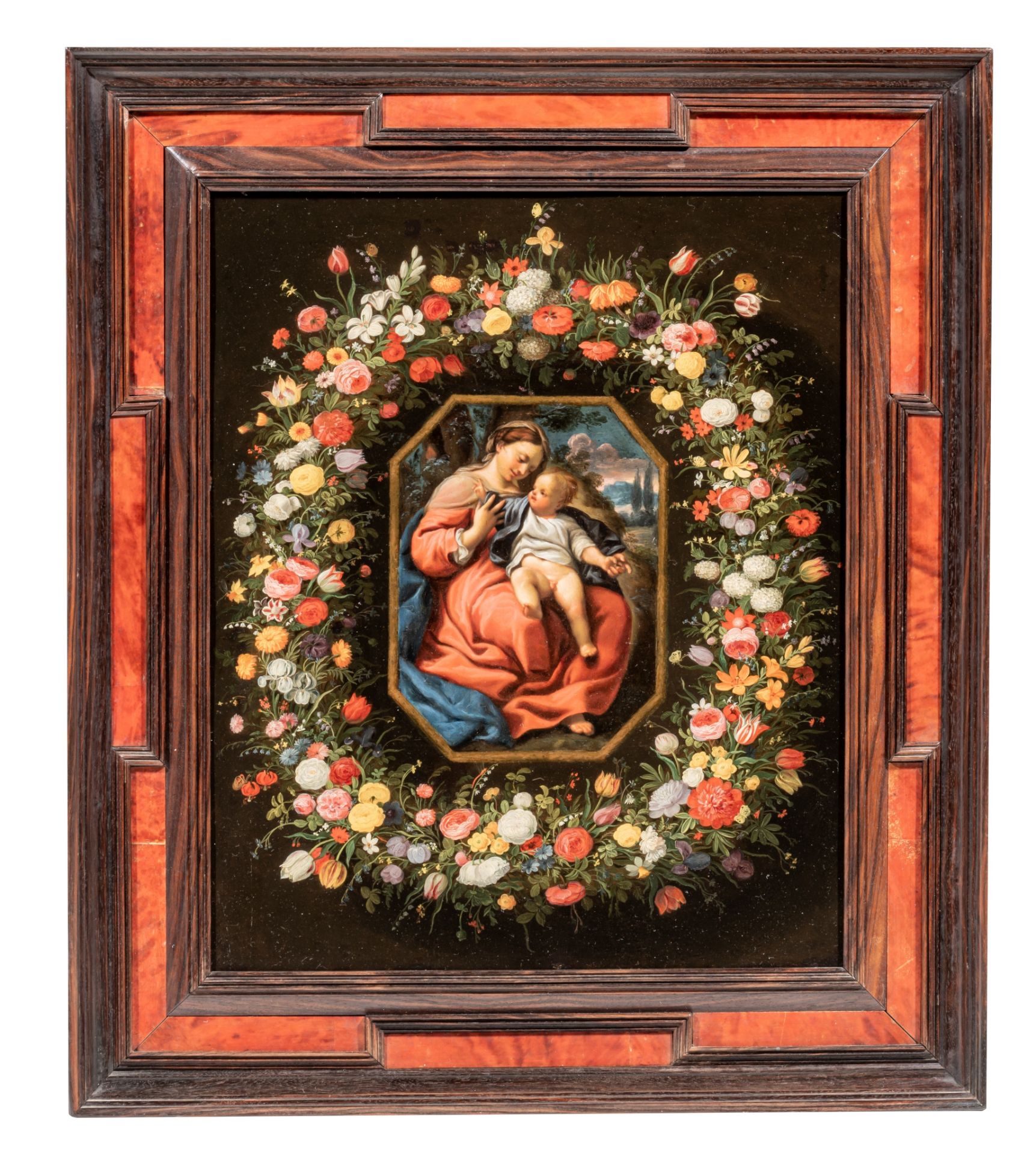 Jan Brueghel the Younger (1601-1678), Madonna with the child Jesus surrounded by a garland of flower - Bild 2 aus 9