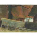 Valerius De Saedeleer (1867-1942), village view with a chariot, oil on canvas, 27 x 35,5 cm