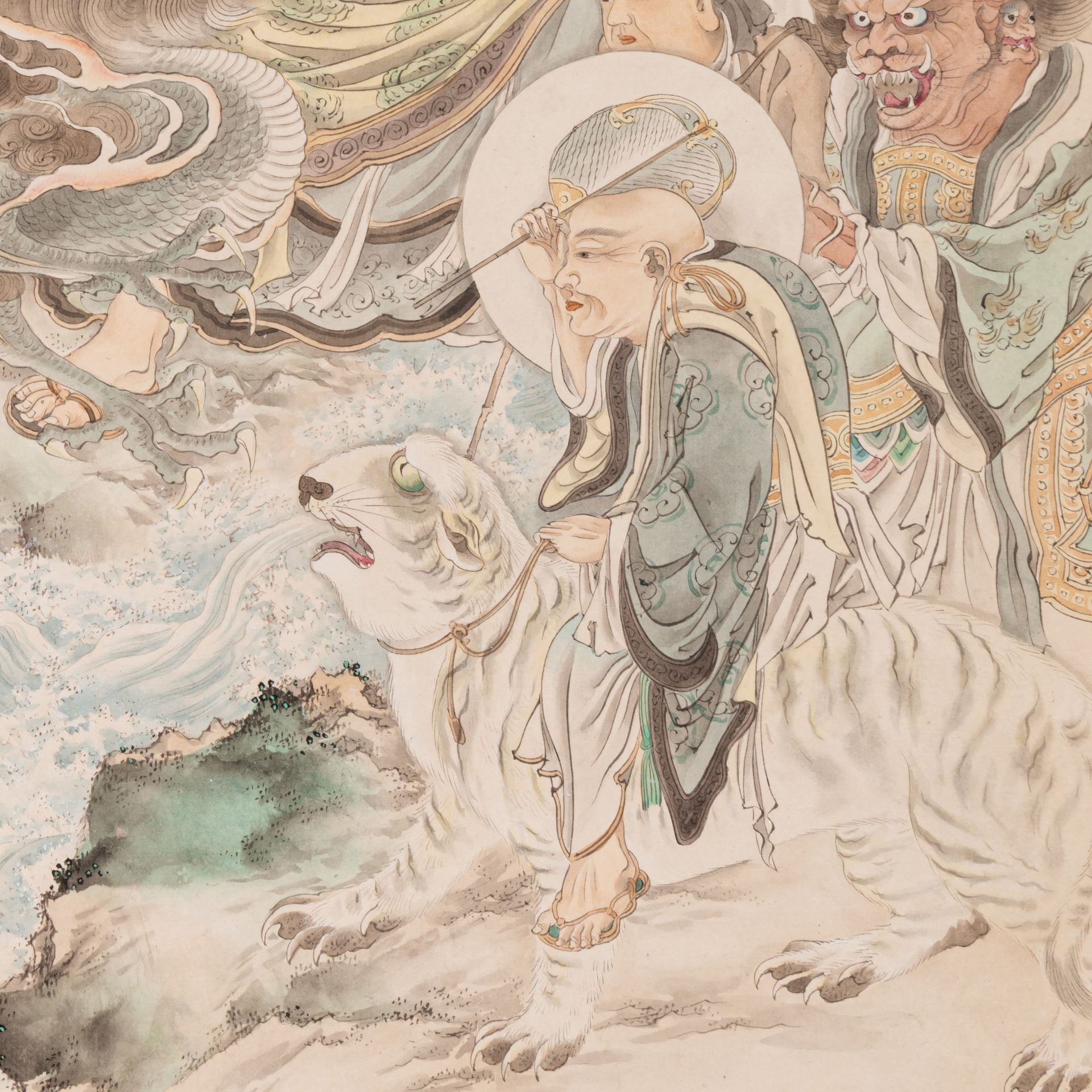 Japanese print of a Chinese mythological tale, heightened with hand colouring, 33 x 24 cm - Bild 5 aus 5