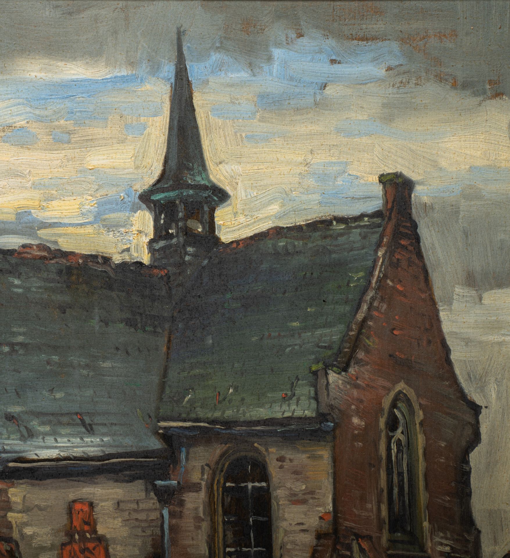 Achiel Van Sassenbrouck (1886-1979), the chapel, oil on triplex mounted on canvas 45 x 38 cm. (17.7 - Bild 5 aus 5