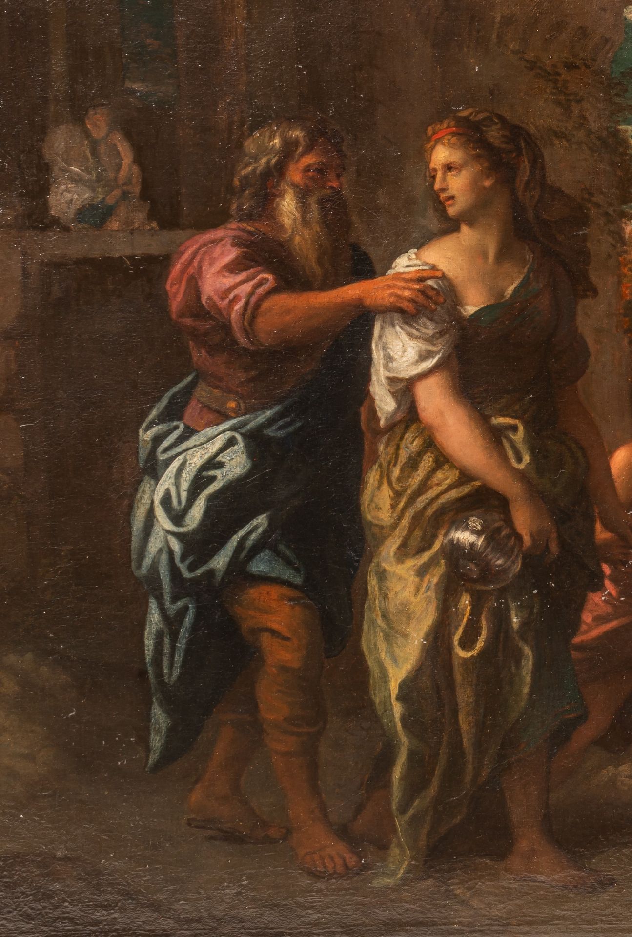 After Charles de La Fosse (1636-1715), Abraham expelling Hagar and Ishmael, oil on canvas 80 x 105 c - Bild 4 aus 5