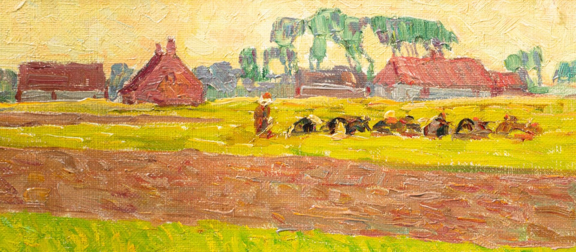 Modest Huys (1874-1932), 'De Vlaswiedsters No III, Wacken', 1924, oil on canvas, 45 x 50,5 cm - Bild 7 aus 7