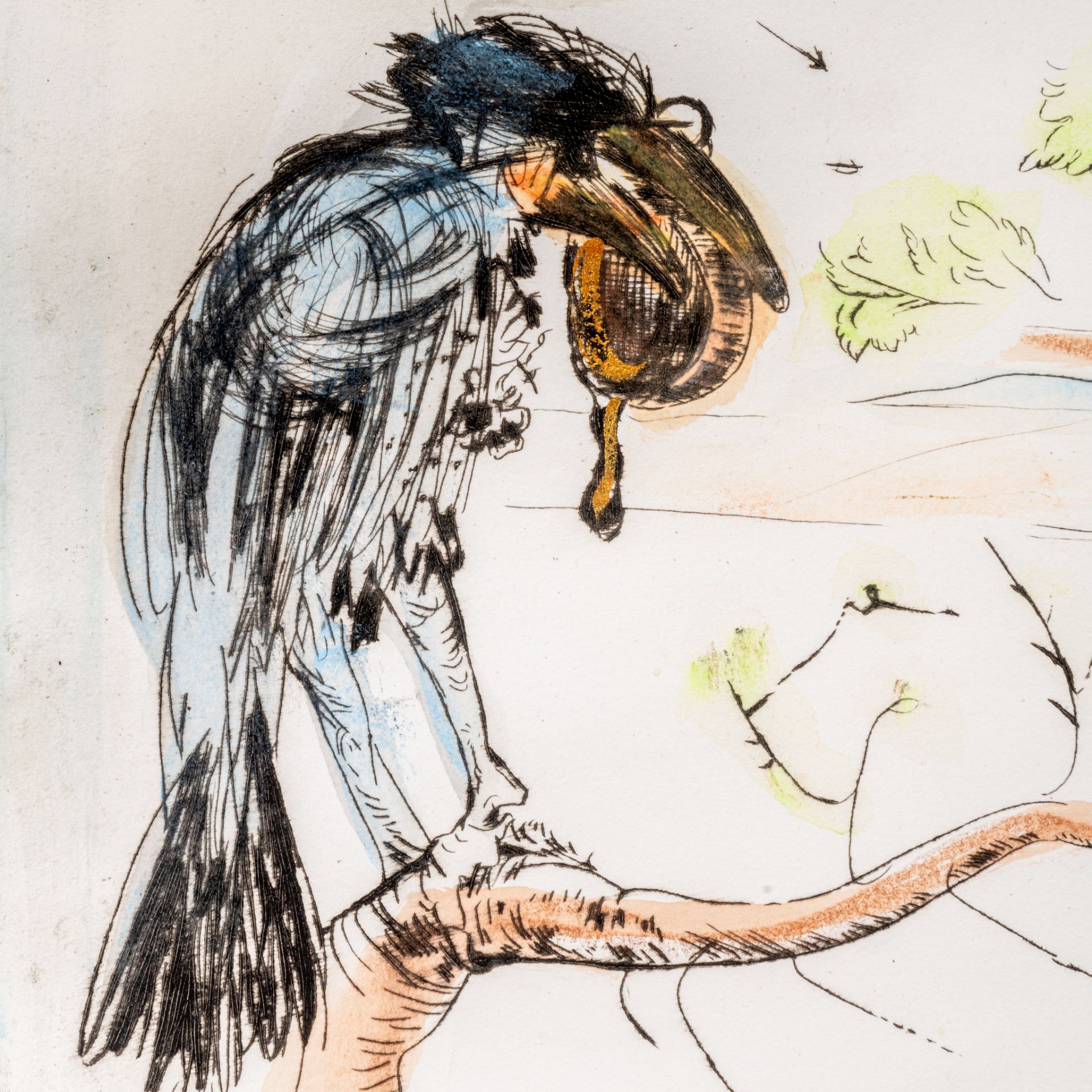 Salvador Dali (1904-1989), 'Le corbeau et le renard', 1974, etching and stencil, No 116/210 58 x 40 - Bild 6 aus 8