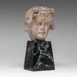The marble head of the young Dionysos, Roman Empire, 1st/2ndC A.D., H 35 cm (total)