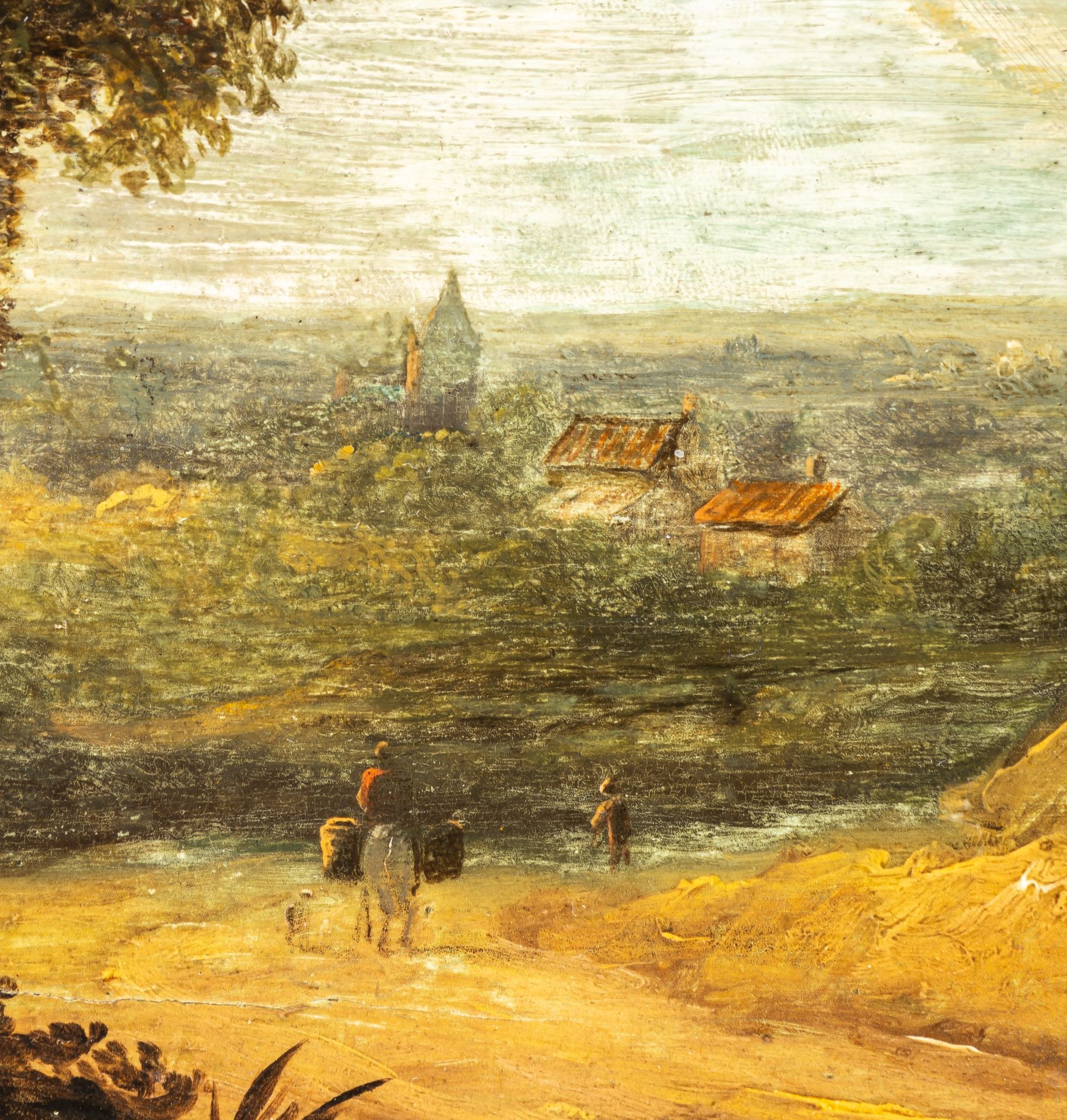 Figures in a wooded landscape, oil on a cradled panel 16 x 20 cm. (6.3 x 7.8 in.), Frame: 24 x 29 cm - Bild 5 aus 5