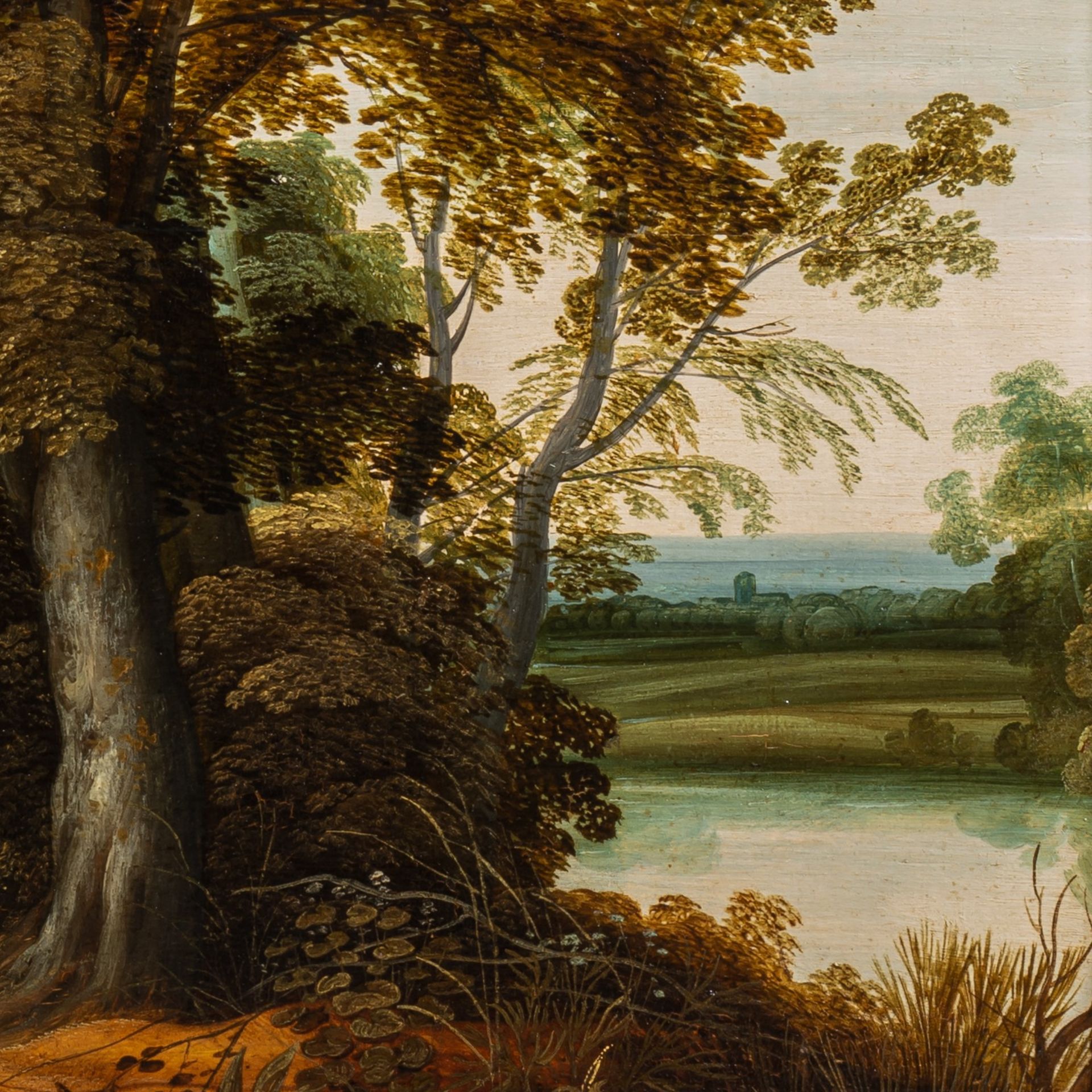 A forest landscape with one of Christ's miracles, first half of the 17thC, the Southern Netherlands, - Bild 6 aus 6