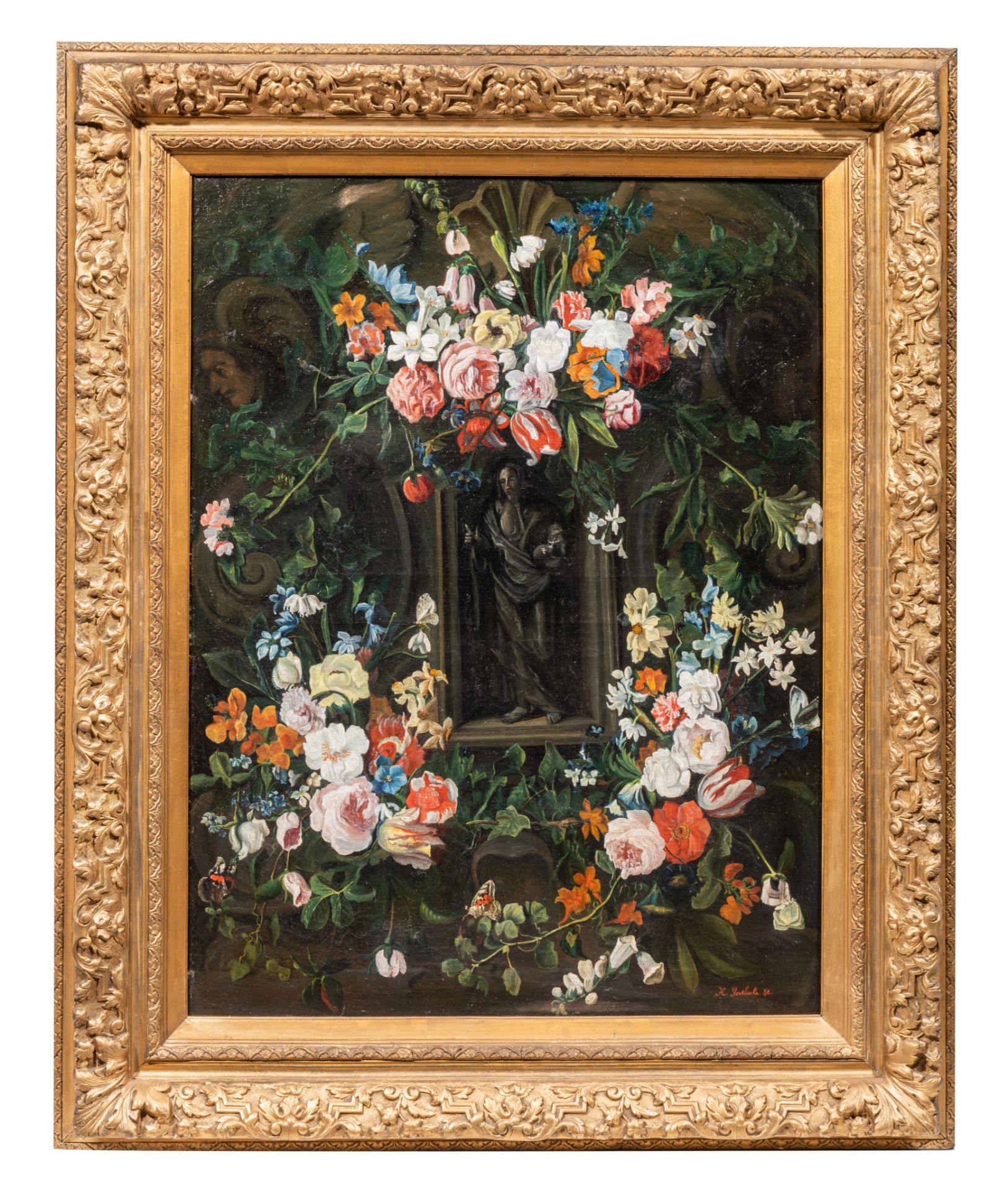 H. Goethals, a pair of pendant trompe l'oeils, 1886, oil on canvas in giltwood frame 100 x 75 cm. (3 - Bild 9 aus 13