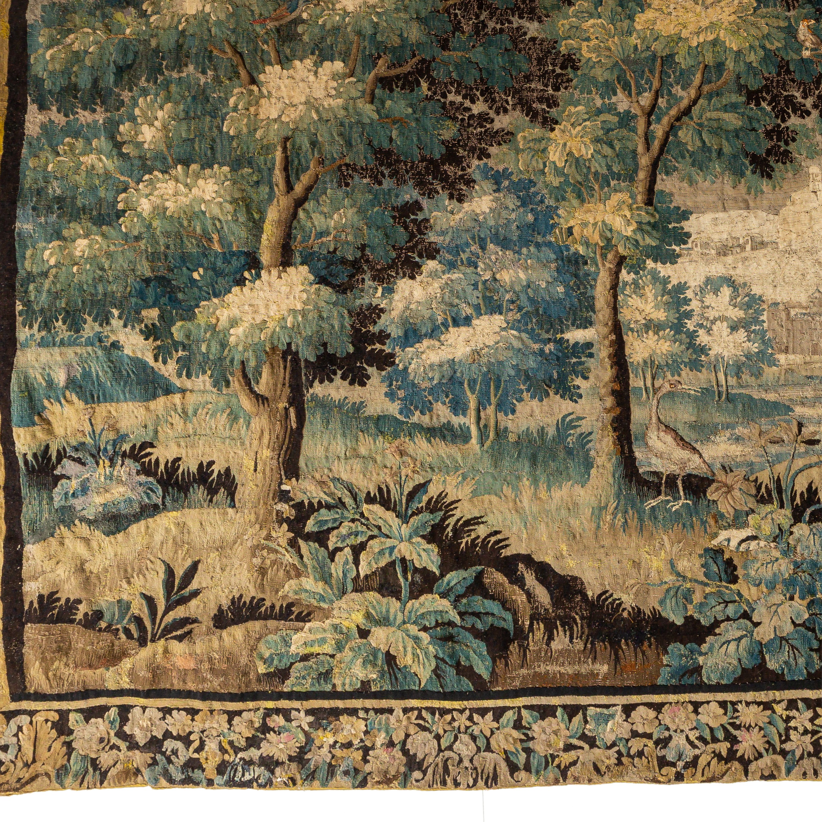 A 17thC verdure wall tapestry, Oudenaarde, ca 270 x 390 cm - Image 6 of 12
