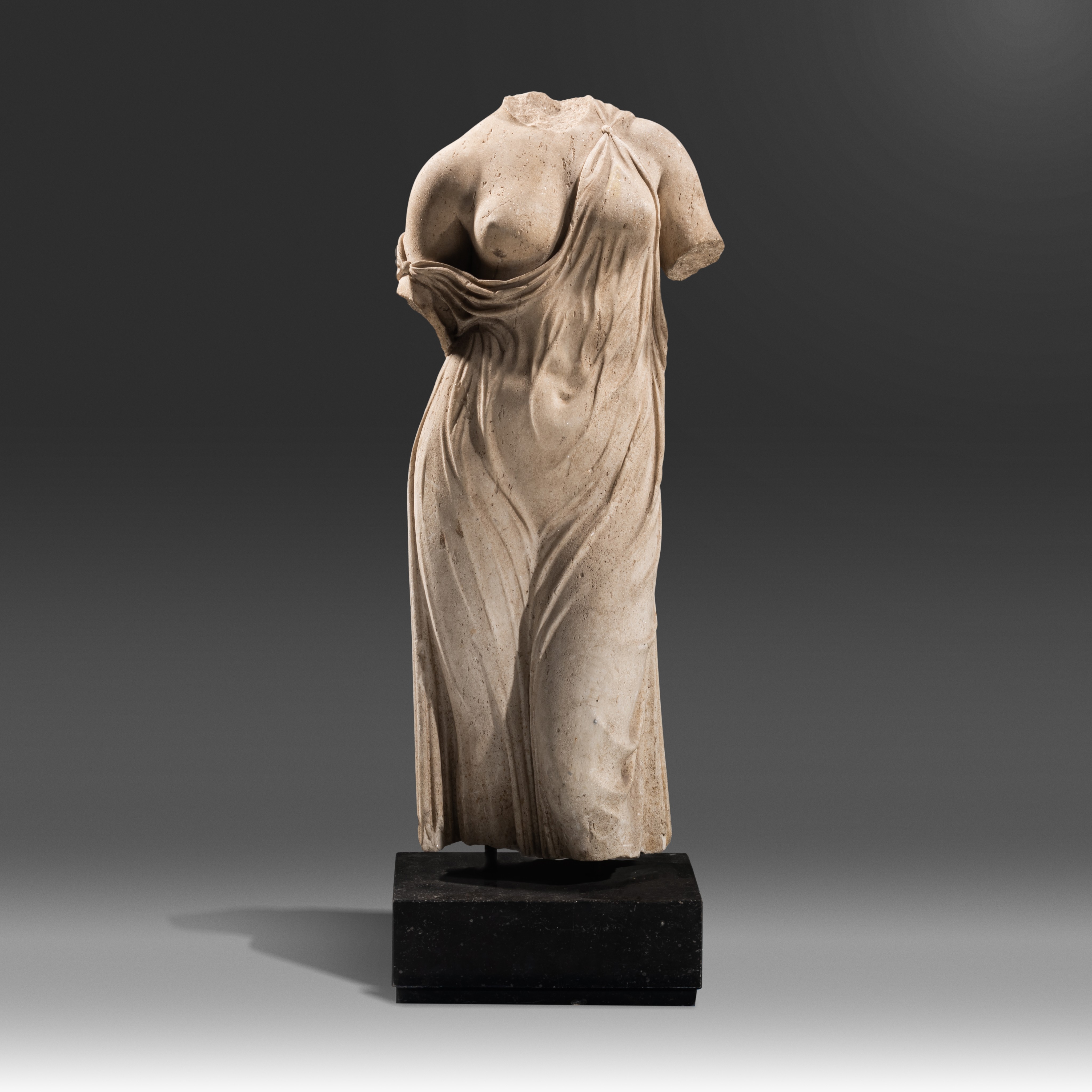 A marble copy after the Roman 'Venus Genetrix', 19thC or later, 90 cm - Image 2 of 12