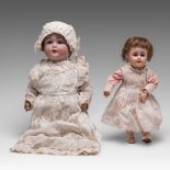 Two antique German dolls, H 38 - 50 cm