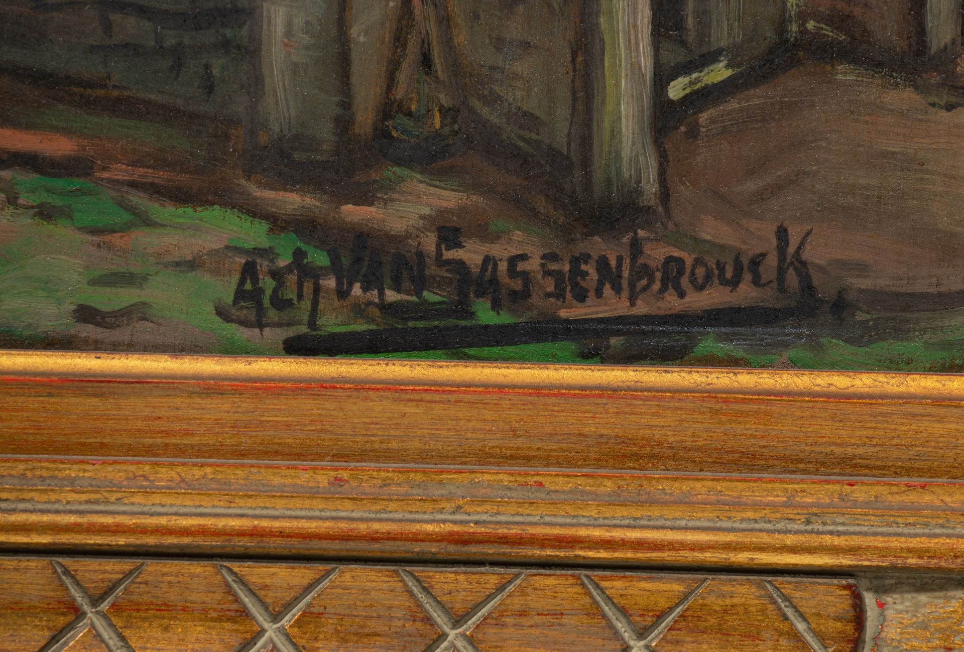 Achiel Van Sassenbrouck (1886-1979), the chapel, oil on triplex mounted on canvas 45 x 38 cm. (17.7 - Bild 4 aus 5
