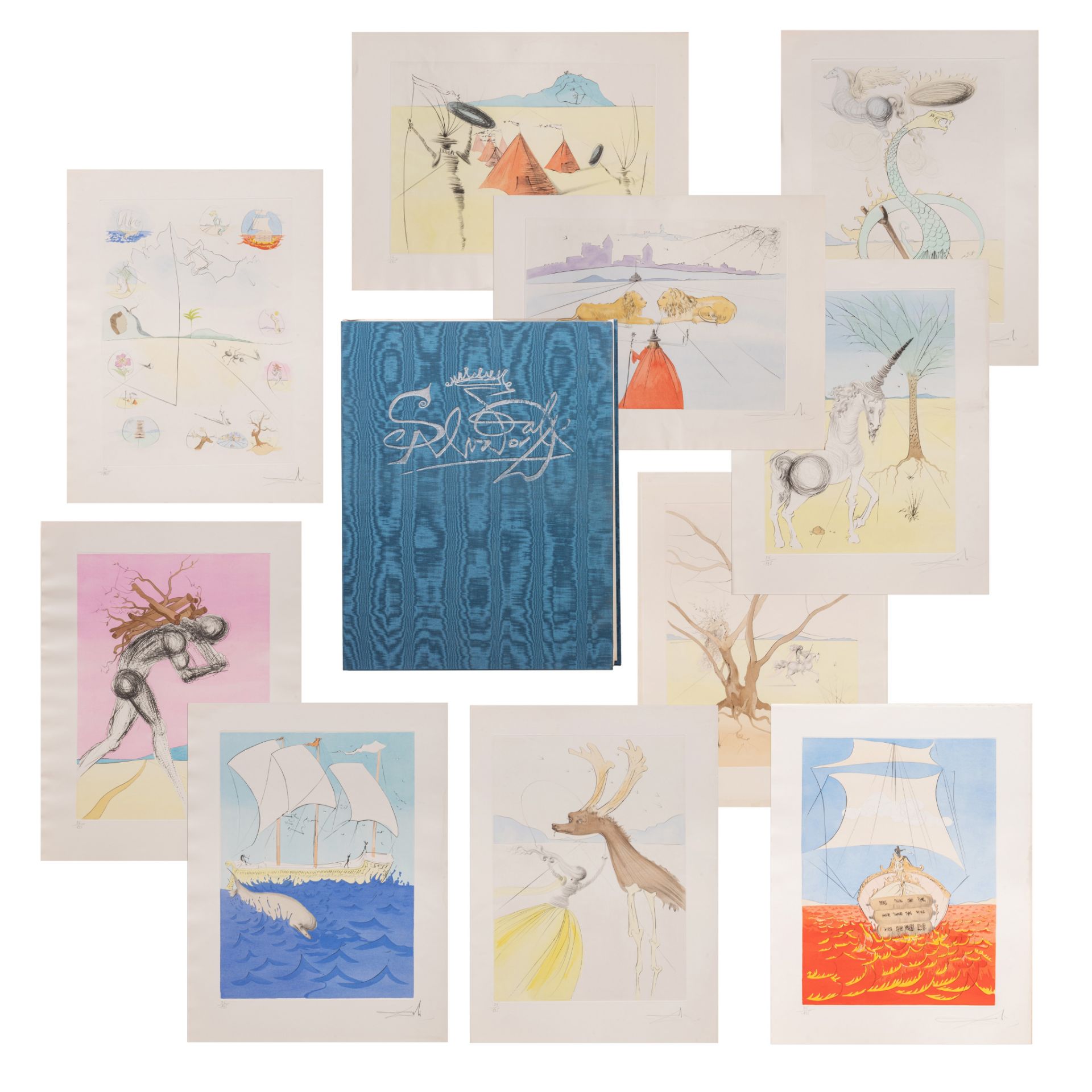 Salvador Dali (1904-1989), 'Les douze tribus d'Isra'l', 1973, ten colour etchings on Arches paper, N
