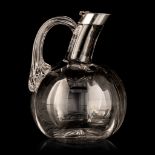 A crystal whisky decanter with a silver mount, hallmarked London, year letter O (1889-1890), maker's