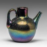 A small jug in bronze iridescent glass, Thomas Webb, ca 1878, H 10,8 cm