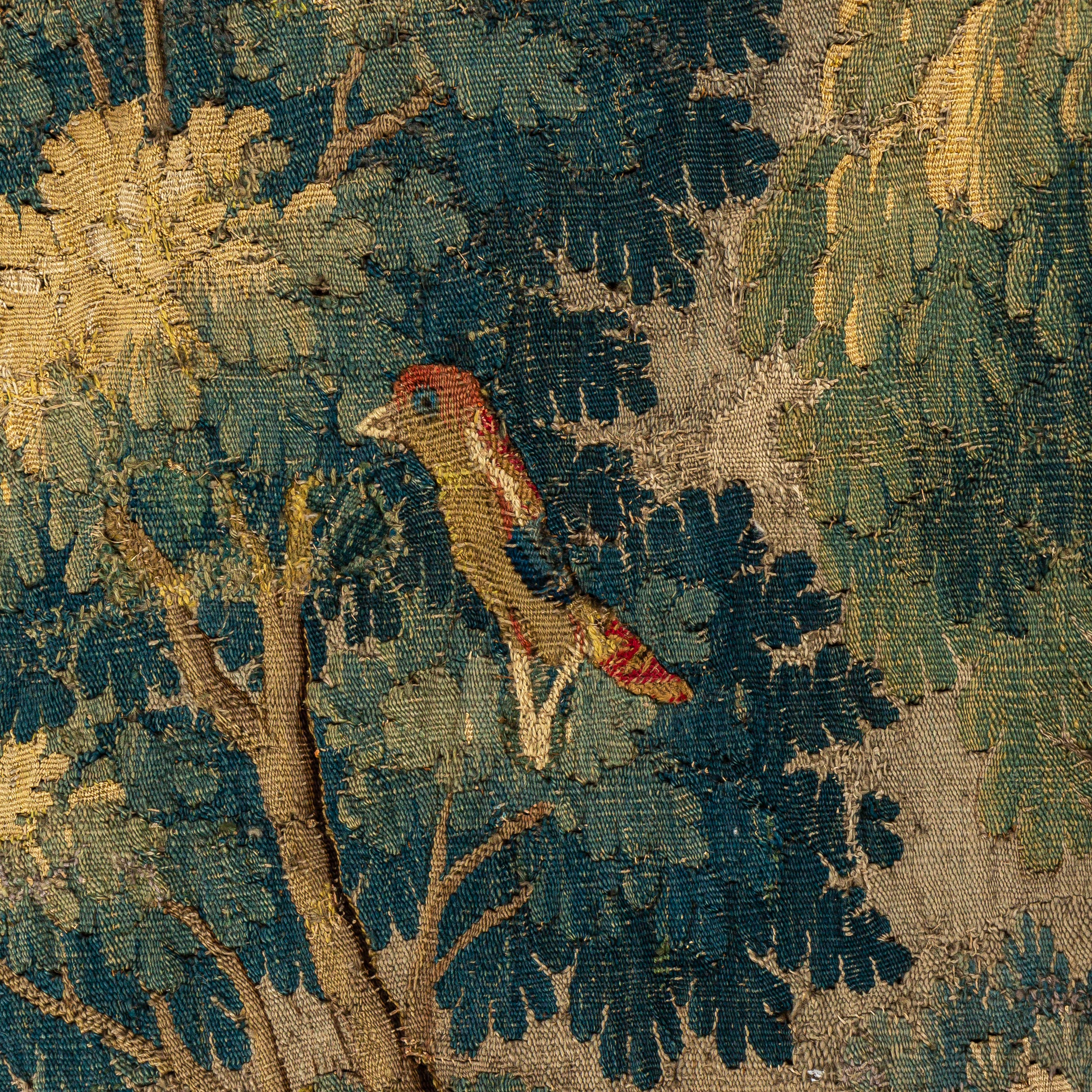 A 17thC verdure wall tapestry, Oudenaarde, ca 270 x 390 cm - Image 9 of 12