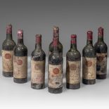 A collection of 8 bottles 'Château Petrus', 1er Grand Cru Pomerol, 1949, bottled by J. Vandermeulen-