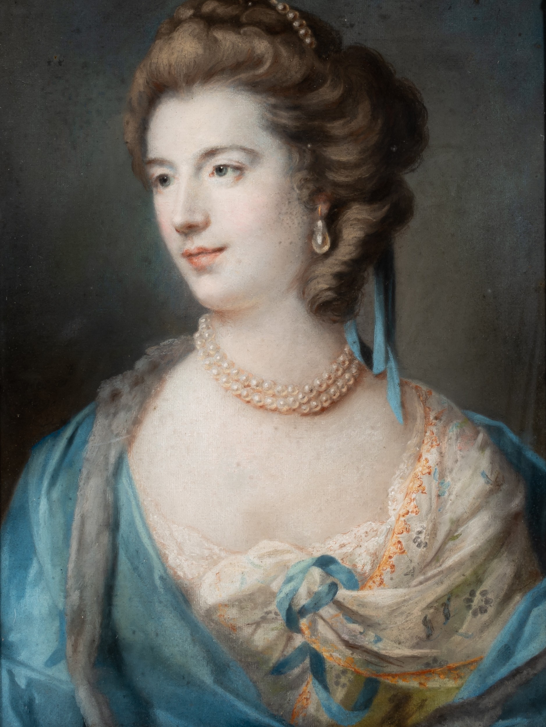 Frates (?), portrait of a fine lady, 1759, pastel 60 x 45 cm. (23.6 x 17.7 in.), Frame: 76 x 62 cm.