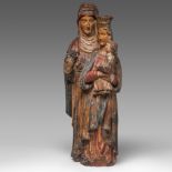 A limewood sculpture of Saint Anne with the Virgin and Child, 17thC Flemish, H 87 cm