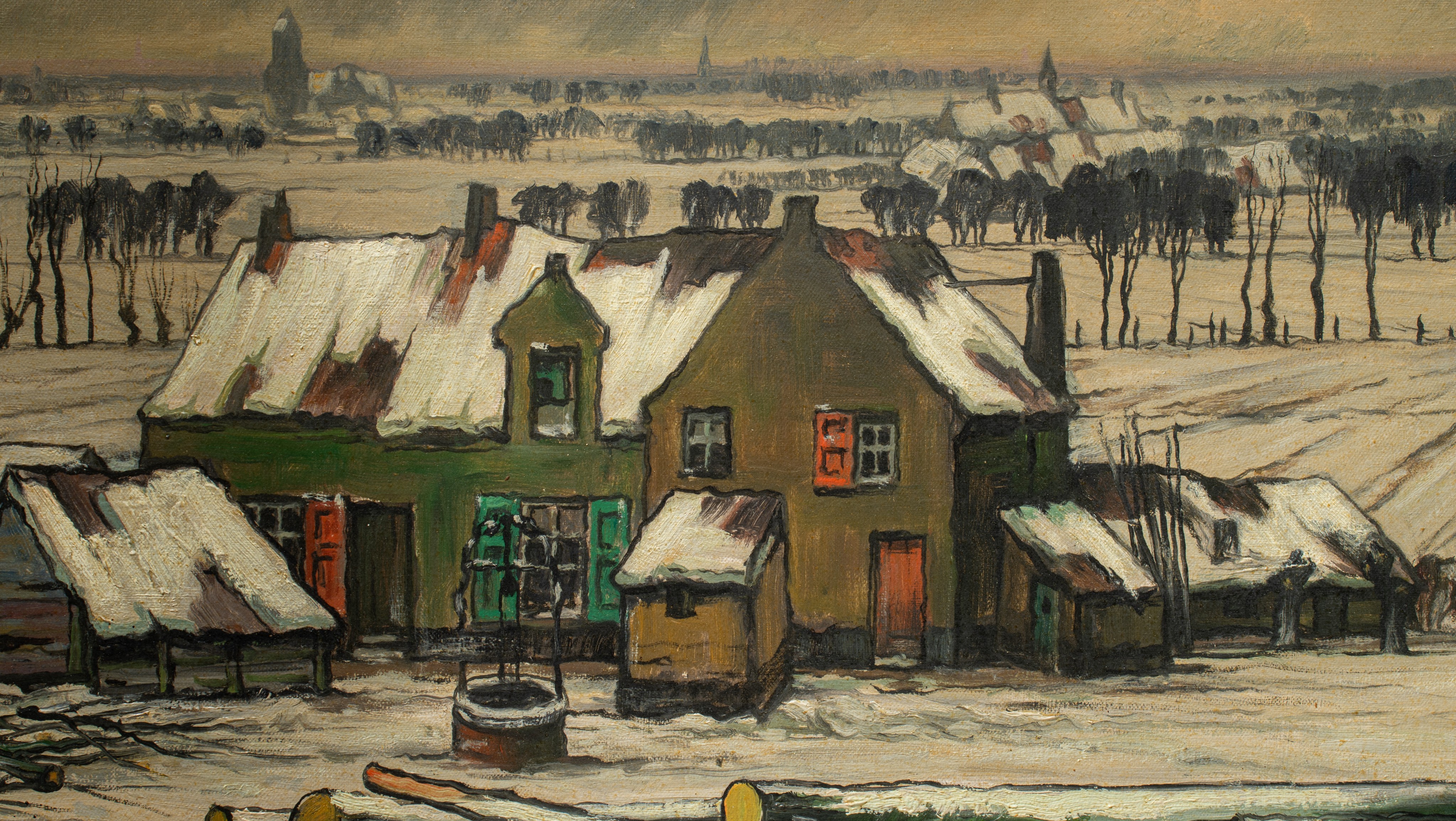 Achiel Van Sassenbrouck (1886-1979), winter view, oil on canvas 50 x 60 cm. (19.6 x 23.6 in.), Frame - Image 5 of 5