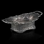 An eclectic openwork silver basket, pseudo hallmarks (Dutch hallmark (1814-1953), Leeuwarden, 833/00