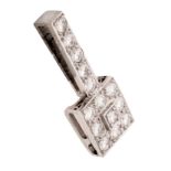 An 18ct white gold pendant, set with brilliant-cut diamonds, H 2,8 cm - 4,5 g