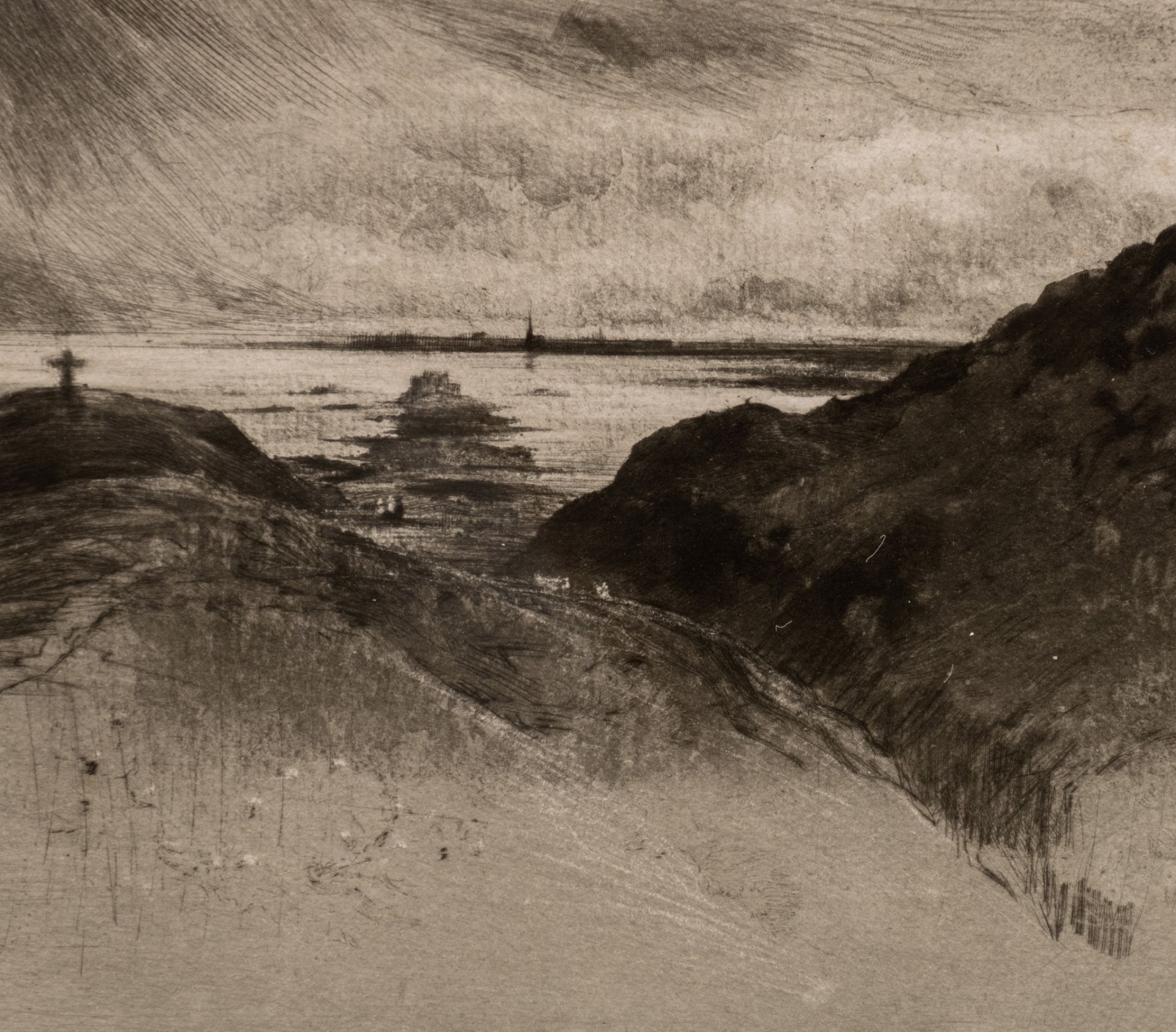 Felix Buhot (1847-1898), view of the dunes and the sea, etching and aquatint 22.5 x 29 cm. (8.8 x 11 - Bild 5 aus 5