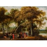 A forest landscape with one of Christ's miracles, first half of the 17thC, the Southern Netherlands,
