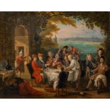 Attrib. to Etienne Jeaurat (1699-1789), the village fair, mid 18thC, oil on canvas, 74 x 92,5 cm