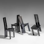 A set of four dining chairs by Pietro Costantini for Ello, 1970, H 107 - W 47 cm