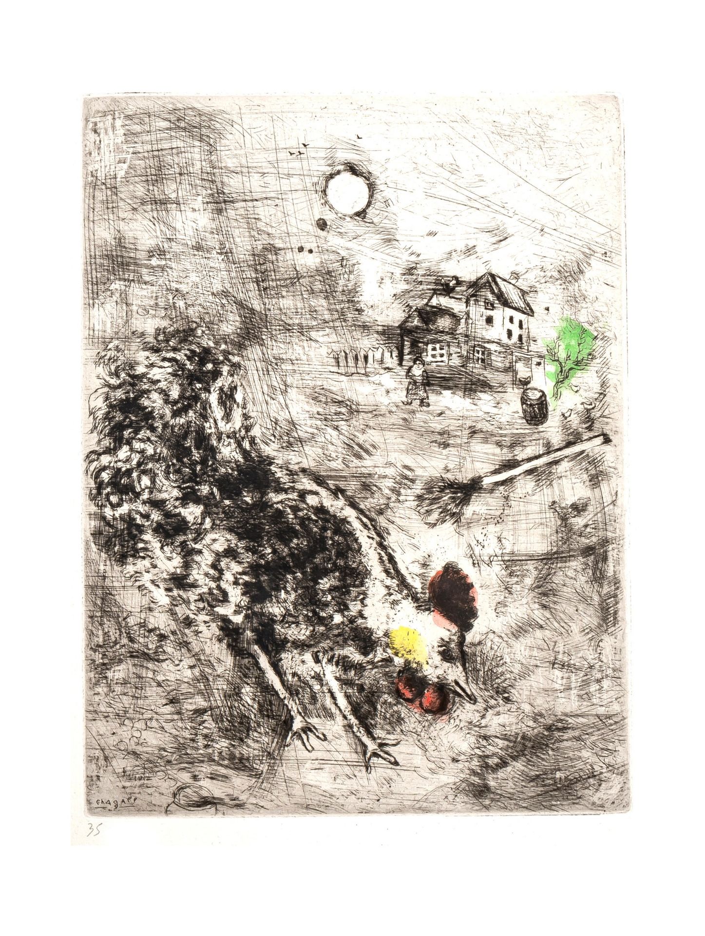 Marc Chagall (1887-1985), four etchings, the fables of Jean de la Fontaine, edited in 1952 by Teriad - Bild 6 aus 17