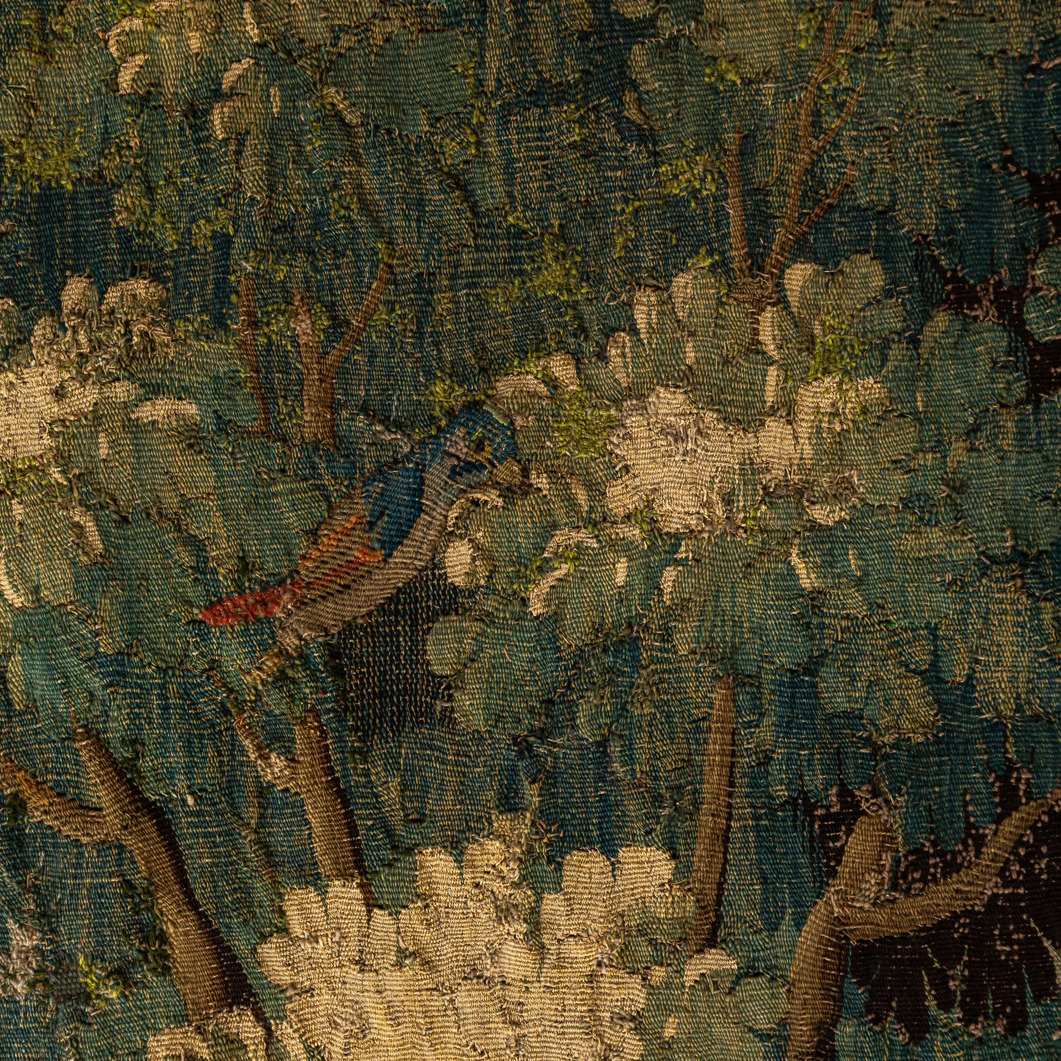 A 17thC verdure wall tapestry, Oudenaarde, ca 270 x 390 cm - Image 11 of 12