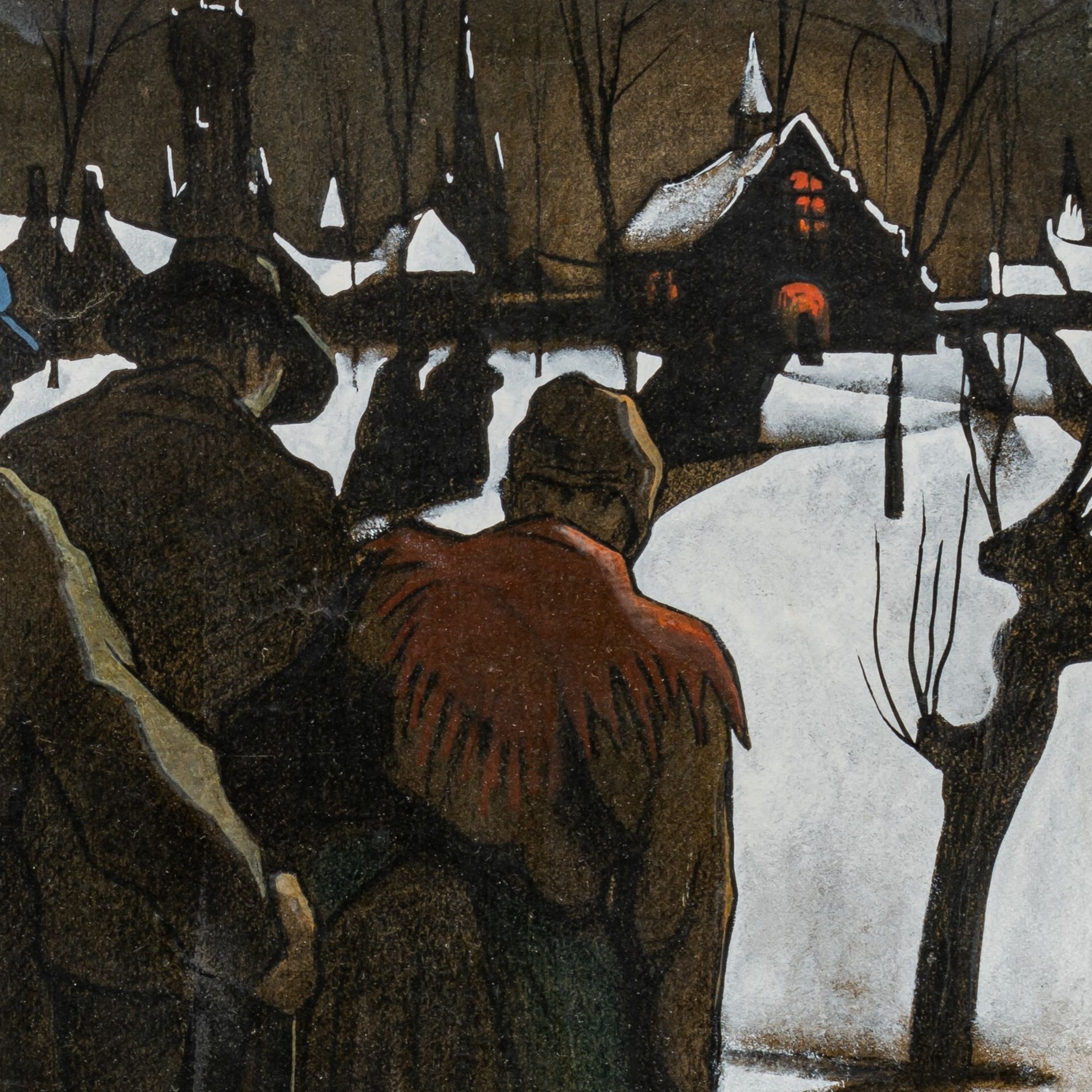 Achiel Van Sassenbrouck (1886-1979), figures in a winter landscape, charcoal and gouache on paper 56 - Bild 6 aus 6