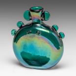 A bottle vase in iridescent glass, Thomas Webb, ca 1878, H 17 cm