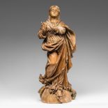 A limewood sculpture of the Madonna crushing the serpent of evil, ca. 1700, H 61,5 cm