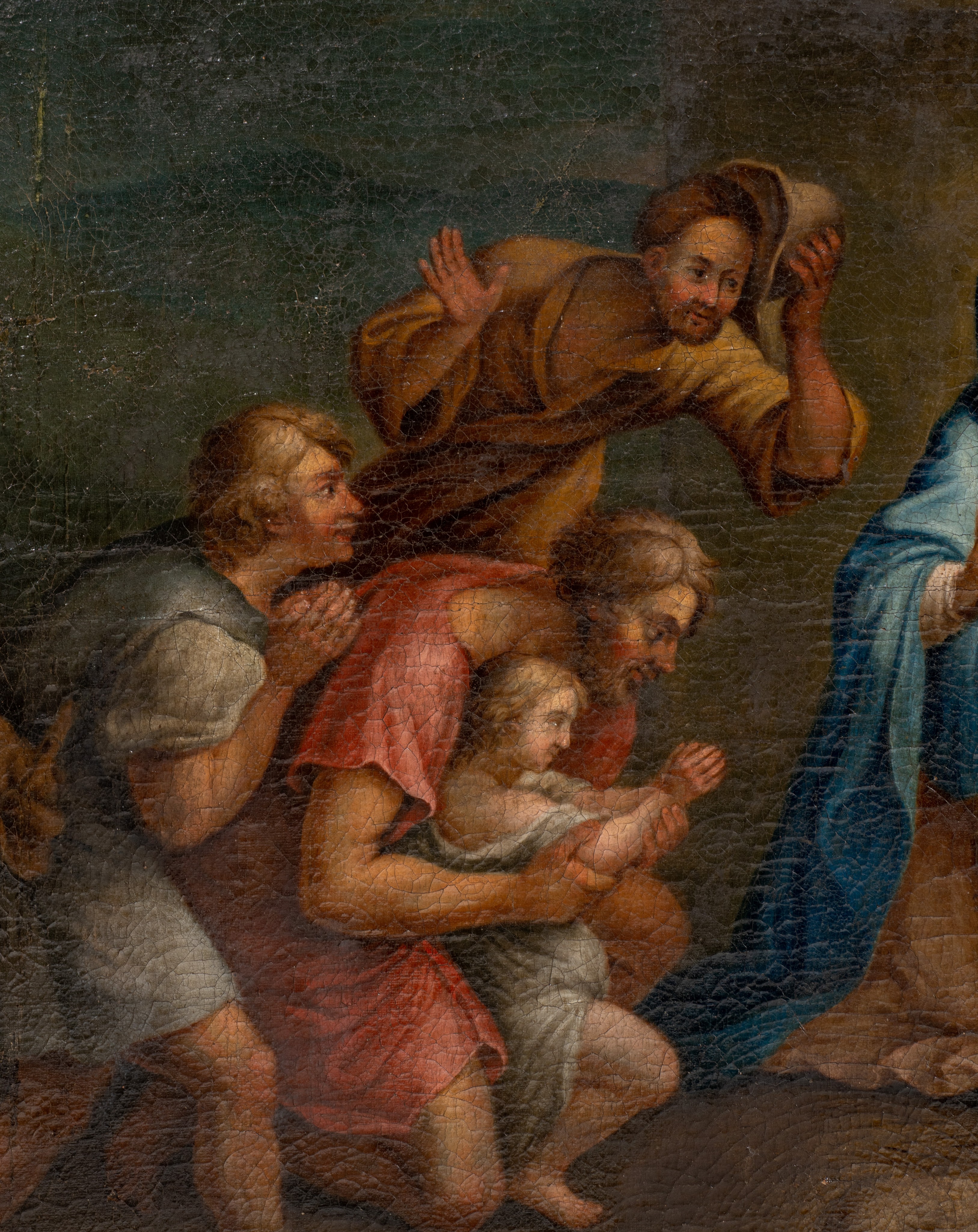 The adoration of the shepherds, 17thC, oil on canvas, 73 x 90 cm - Image 7 of 8