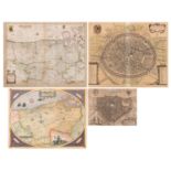 An interesting collection of four hand-coloured antique maps by Mercator, Blaeu, Guicciardini and Du
