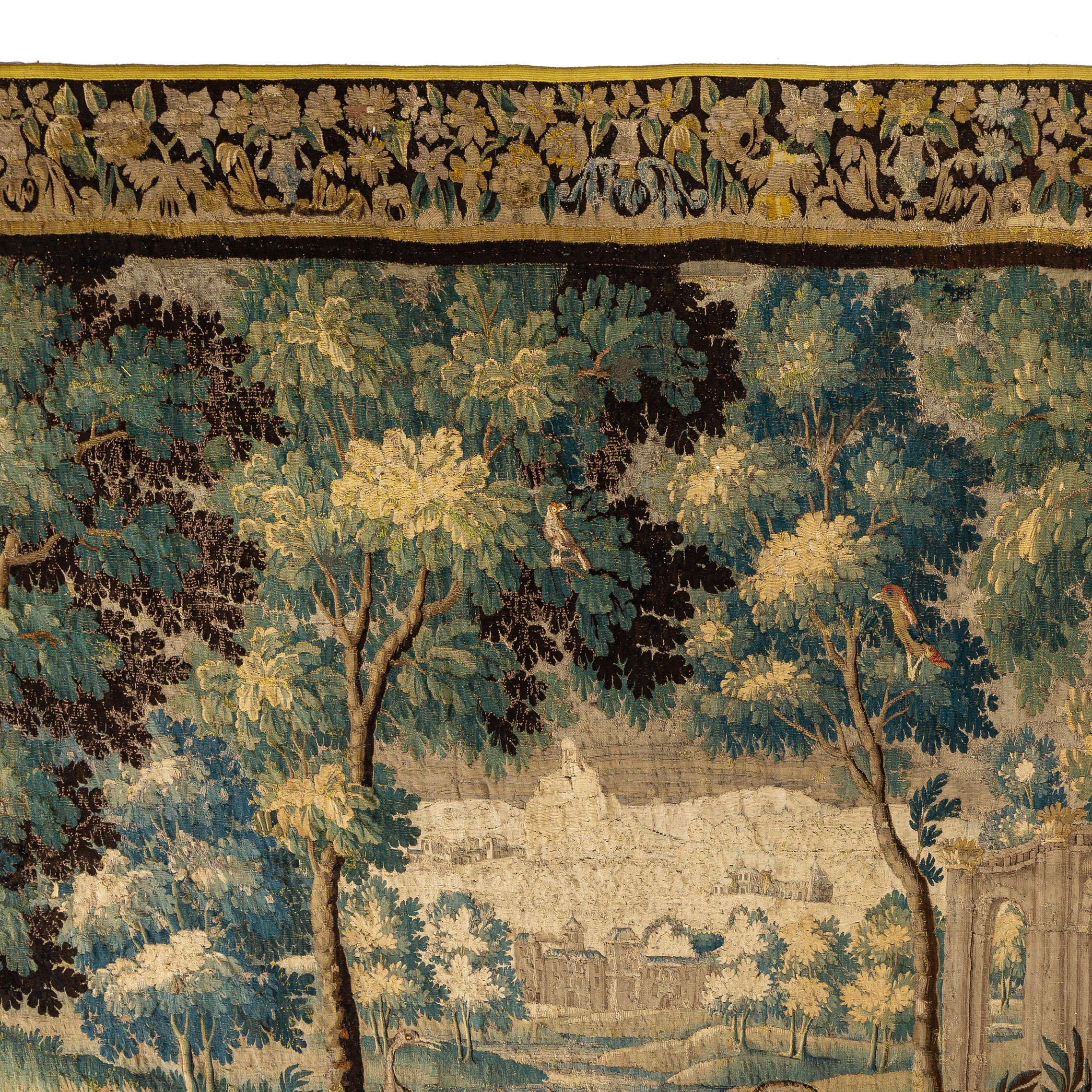 A 17thC verdure wall tapestry, Oudenaarde, ca 270 x 390 cm - Image 4 of 12