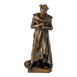 Jean Paul Aube (1837-1916), Dante Alighieri, patinated bronze, H 83,5 cm