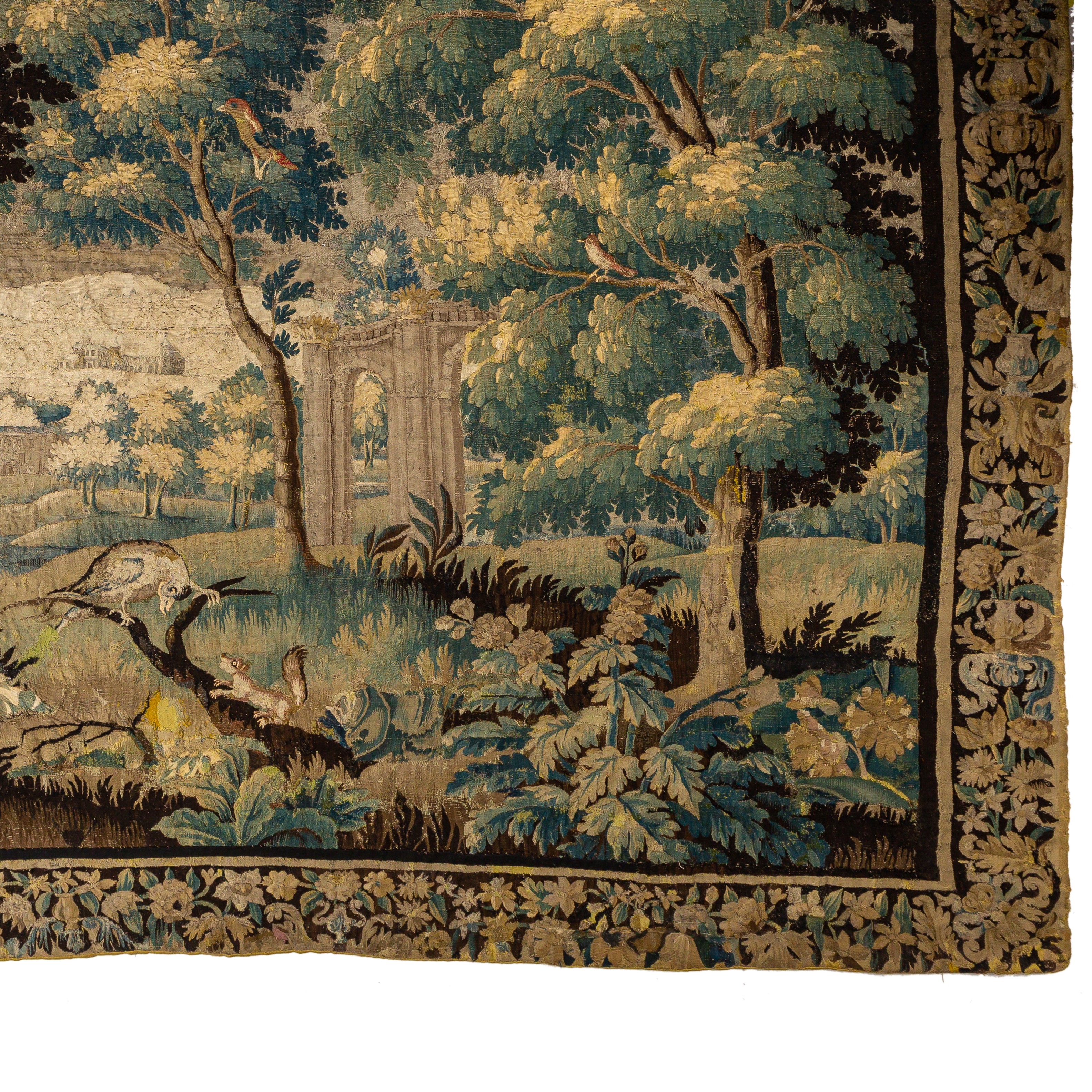 A 17thC verdure wall tapestry, Oudenaarde, ca 270 x 390 cm - Image 3 of 12