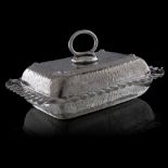A Japanese inspired silver-plated vegetable dish, marked Hukin & Heath, reg. no. 9296, ca 1880-1890,