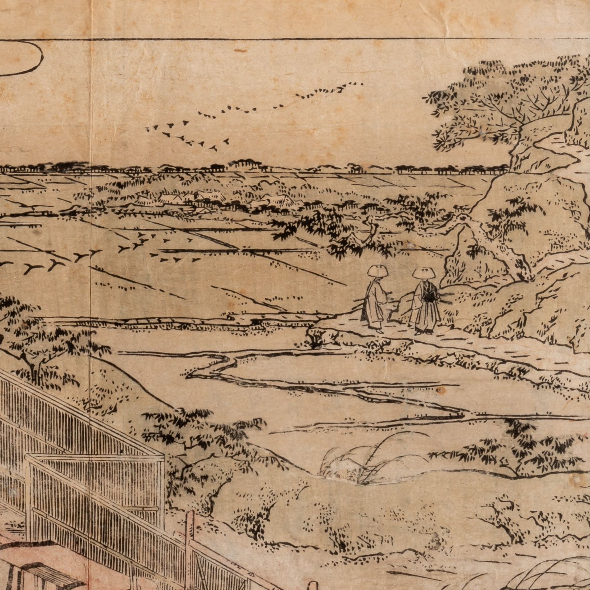 Toyokuni I, two animated garden scenes, oban yoko-e, both framed 49,5 x 38 cm - Bild 11 aus 11